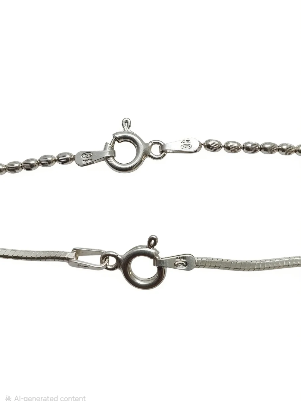 .925 Elegant Silver Double-Strand Bracelet Set 7.5 Inch